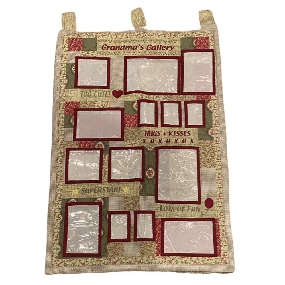 Grandma's Gallery Photo Display Fabric Wall Hanging.